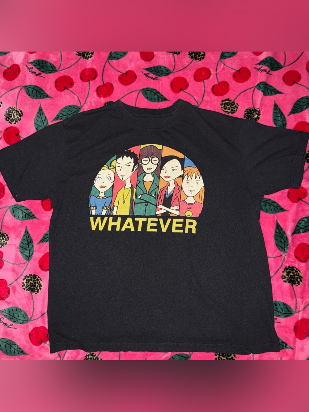 MTV Daria “Whatever” Graphic T-Shirt Black Size Large Preowned